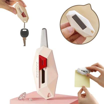 ALERIP Box Cutter Retractable, Built-In Magnetic Mini Box Opener, Safety Box Cutter, Plastic Grip Corner Paper Cutter