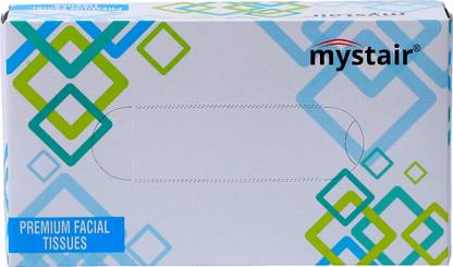 Mystair Facial Tissue Box Printed Soft Touch Disposable Facial Tissues 50 Pulls Packof 5 7103 Paper Dispenser