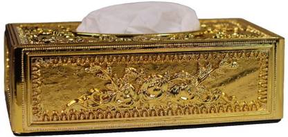 Daz Cam Tissue Box Holder/Napkin Holder/Facial Tissue Holder for Home (Golden)Office Car Paper Dispenser