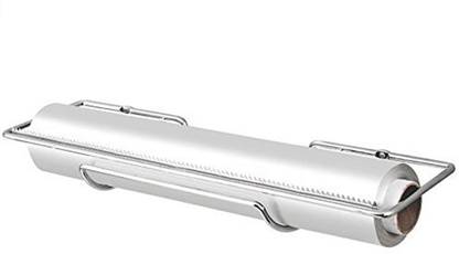 Matfa Aluminum Foil Cutter & Holder – Sleek Kitchen Organization Tool Aluminium Foil Stand for Kitchen with Cutter, Stainless Steel (Silver Pack of 1) Paper Dispenser