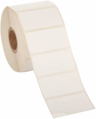 BlackDreams Paper Label Stickers 50x25mm(2x1 inch) Direct Thermal Label/Sticker(no ribbon required) Plain White 1 Inch core Inside Winding 1000 Labels/Roll for All Bacode Printer, Weinging scale, direct thrermal printers. Paper Label