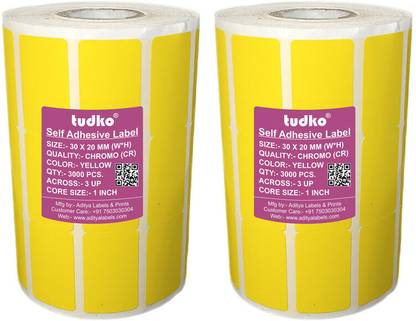 tudko 30 X 20 mm Self adhesive barcode Paper Label