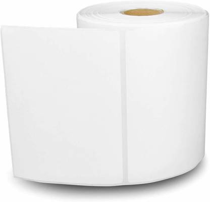 LUXIQE 400pc/1 Roll 4 x 6"Direct Thermal Printer Paper Adhesive Paper Shipping Labels Self- Adhesive Paper Label