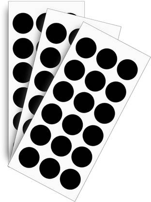 True-Ally Black Color 1" Round Dot Sticker Writable Surface for various Purpose-2000pcs Self Adhesive Paper Label