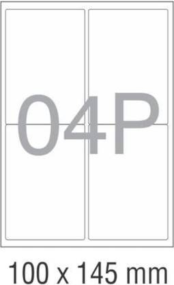 technova NovaJet Multipupose Label for Inkjet/ Laser printer 4 Labels (Size of 100mm x 145mm) in A4 Sheet ( 100 Sheet) ADHESIVE Paper Label