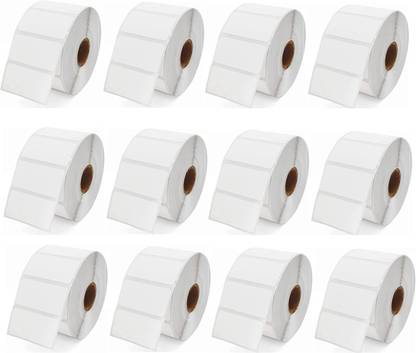 True-Ally 50x25 Direct Thermal Sticker Label Barcode MRP Sticker Labels – 400 Labels/Roll Designed for Small Thermal Printers -(12 Rolls Per Pack (4800 Labels)) Paper Label