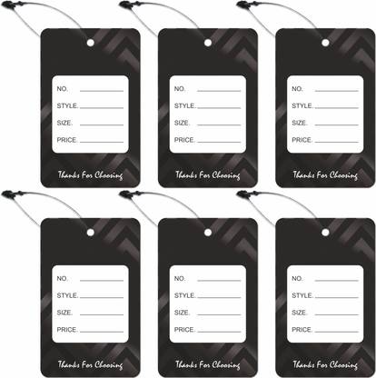 DEEPTAGS Paper Price MRP Tag Labels with Black Loop Pins, 300 PCS Paper Label