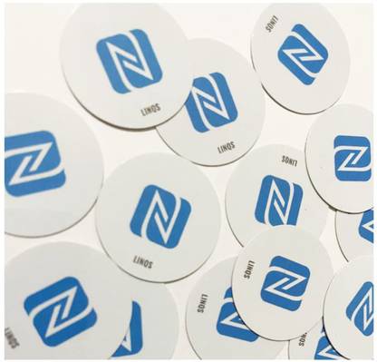 linqs Waterproof Non Tearable NMark NTAG213 144 bytes NFC Tag Sticker | PET face 30mm (Set of 5 ) NFC Paper Label