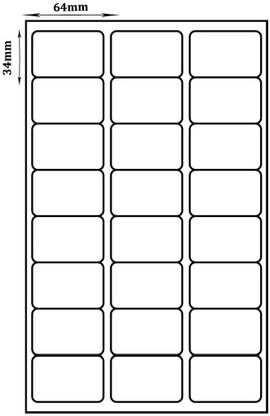 SMARTSON A4 Size 64mm x 34mm (White) Paper ( 24 Label 100 Sheet) Self-Adhesive Paper Label