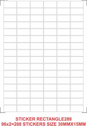 selfadhesive RECTANGLE288 STICKER (PACK OF 3 SHEETS) Self-Adhesive Paper Label