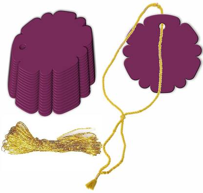 CVANU Flower Design Creative Writable Tag with String for Gift Tag Greeting Card