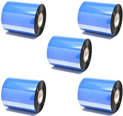 BlackDreams Paper Label Stickers 55 X 300 Meters Premium Wax Ribbon(Black color) 1 Inch core for Desktop Printer TSC, Zebra, Citzen, WEP, Datamax, Thosiba, Sato Etc. Paper Label
