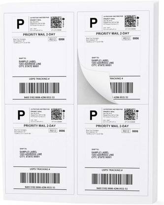 Etree A4 Size Multi Purpose White Self Adhesive Label/Sticker for Printer (Lable Size 100x 145 mm, 4 Lable in A4)- 4 Sticker Per Sheet - 50 Sheets Pack self-Adhesive Paper Label