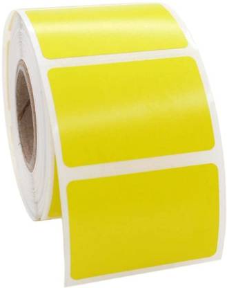 BlackDreams Chromo Barcode Paper Labels Stickers roll Print with Ribbon Self Adhesive Sticker Roll for Barcode Printers (75x50mm(3x2 inch) 1ups 500/roll Paper Label