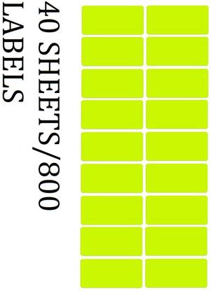 CLAPPERZZ 4 x 2 CM Fluorescent Labels Stickers (Neon Green) Self-adhesive Paper Label