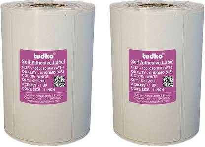 tudko 100 X 50 mm Self adhesive barcode Paper Label