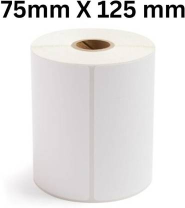 prezotech Direct Thermal Barcode Label Sticker - 3 x 5 inches - 75mm x 125mm - 1 Ups - 400 Labels/Roll Self Adhesive Sticker for Printing Barcode Labels 1 inch core Paper Label