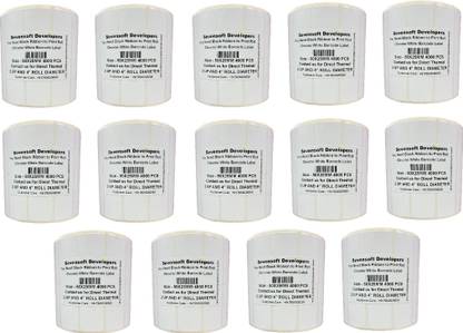 Sevensoft Developers 50X25MM Barc Self-adhesive 2 UP Chromo 4" Diameter Roll (Use Black Ribbon to Print Stickers) Paper Label