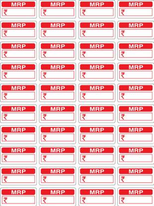 NP LABEL MRP Stickers for General Use - 37X20mm (500 Labels Per Packet) Self Adhesive Paper Label