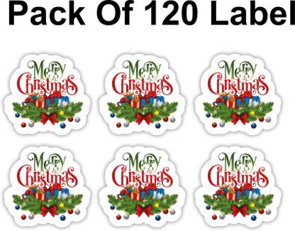 D2C Merry Christmas Stickers, Ideal for Gift Wrapping, Greeting Card Self Adhesive Paper Label