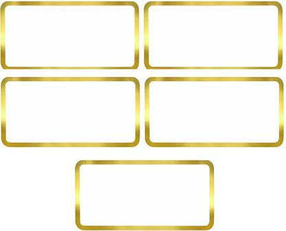 True-Ally 700 PCS Golden Metallic Name Labels, Blank Name Tag Stickers with Permanent Adhesive Writable Sticker with Metallic Gold Border for School Office- Paper Label