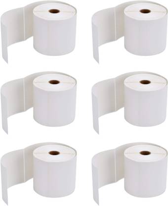 BlackDreams Paper Label Stickers 100x150mm(4x6 inch) Direct Thermal Label/Sticker(no ribbon required) Plain White 1 Inch core Inside Winding 250 Labels/Roll for All Bacode Printer, Weighing scale, direct thrermal printers. Paper Label
