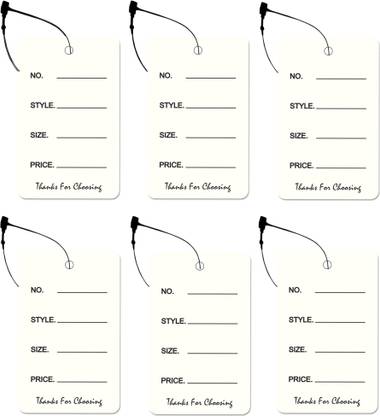 DEEPTAGS Price Tags Labels with Black Loop Pins, White, 300 PCS Paper Label