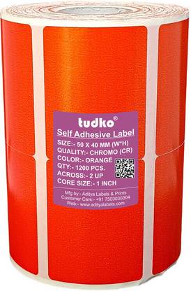 tudko 50 X 40 mm Self adhesive barcode Paper Label
