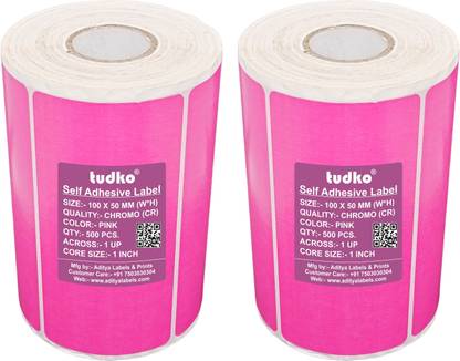 tudko 100 mm X 50 mm Chromo Barcode Self Adhesive Paper Label