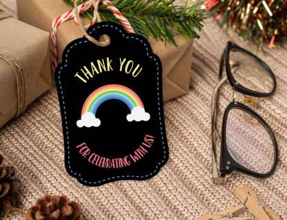 Inkdotpot Baby Shower Thank You Tags Paper Gift For Birthday Party Rainbow Theme 50 Pcs Invitation Card
