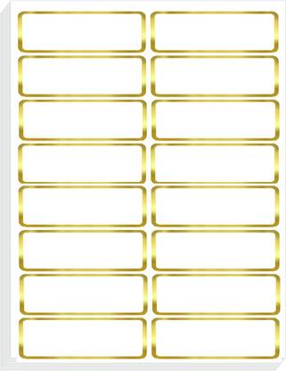 True-Ally Name Tag, Writable Stickers with Metallic Gold Border for various uses-200pcs Permanent Adhesive Paper Label
