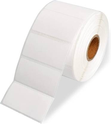 True-Ally 50x25-Non Tearable Waterproof-Polyester Glossy Premium-2x1 inch-1000/Roll Self Adhesive Sticker for Printing Barcoding(Ribbon Required) (Pack of 1) Paper Label