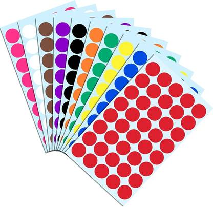 True-Ally 2000 Pcs Mix Color 1 Inch Round Dot Sticker Self Adhesive Label Writable Surface for Inventory Organize, File Classification, Calendar Planner (Mix Colors) Paper Label