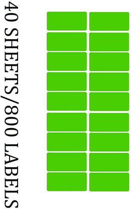 CLAPPERZZ Solid color fluorescent green Sticker labels Green Self-adhesive Paper Label