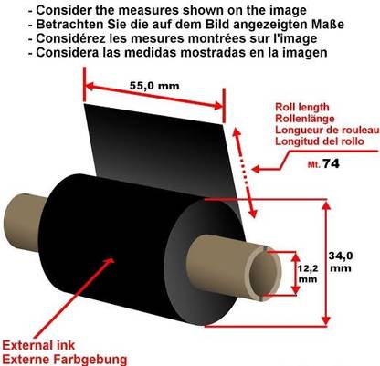 avery 55X74 METER WAX RIBBION RIBBION 55X74 METER Paper Label
