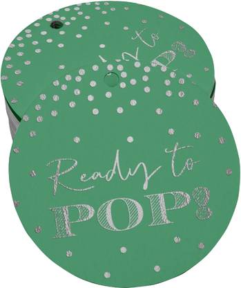 Inkdotpot Silver Foil Ready to Pop Baby Shower Tags Favor Hang Paper Tags 100 Pieces No Paper Label