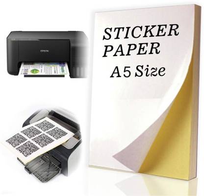 AADHUNIK A5 Size Sticker Paper Self Adhesive Paper Label