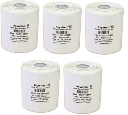 Royaltec Self-adhesive 1 UP Chromo 4" Diameter Roll (Use Black Ribbon to Print Stickers) Paper Label