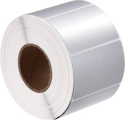 True-Ally 60x40 Silver Non tearable NT Labels Glossy 60mm x 40mm - 500 /Roll- Pack of 3 Self Adhesive Paper Label