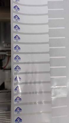 Solitaire 81x12mm Jewellery Tag, 1000 Pcs, Hallmark printed Blue Color, Non Tearable self adhesive Paper Label