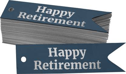 Inkdotpot Happy Retirement Bottle Tag Silver Foil Favor Hang Tags Pack of 100 No Paper Label