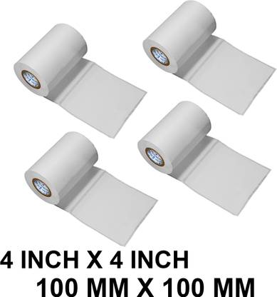 VCR Direct Thermal Label Sticker 4x4 inches 100mmx100mm Pack of 4 Rolls Self-adhesive 4x4 Direct Thermal Label Sticker 100mmx100mm - 500 Labels Per Roll Paper Label