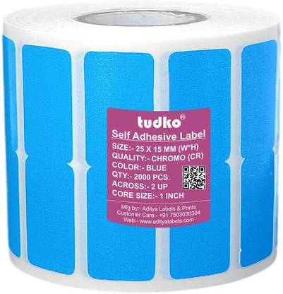 tudko 25 X 15 mm Self adhesive barcode Paper Label