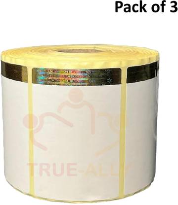 True-Ally Genuine Original Hologram Chromo Barcode Label-4x2"-1Ups-1000 Labels/Roll-3 Roll Self Adhesive Paper Label