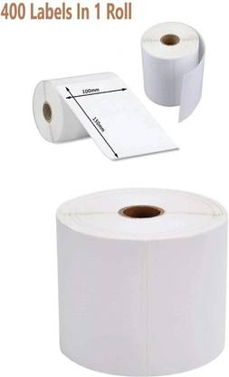 GOBS Direct Thermal Shipping 400 Labels Printer Sticker Roll (White, 4"x 6" ) 70 GSM Self-Sticky Paper Label