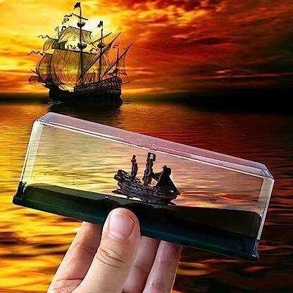 SKYVOKES Titanic Liquid Wave Cruise Ship Glass Paper Weights  with Rectangle