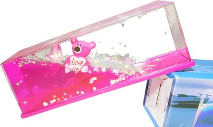 AFLAA Liquid Wave Teddy Bear Liquid Motion Desk Toy Car Dashboard Decorative Showpiece Home Decor & Gifting Decorative Showpiece, Acrylic Paper Weights  with Glossy