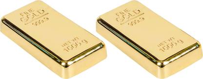 ZAHEPA Gold bar Paperweight for Home & Office Table Decoration, Stylish Gifting Items, Metal Paper Weights  with Gold Finish