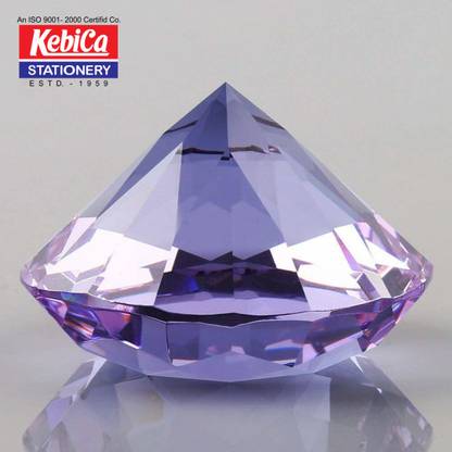Kebica Paper weight Glass Table Top Diamond Paper weight for Office Desk Organizer Orchid 2.5 Inch Paper Weights with Smooth