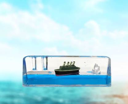 Lilone Floating Boat with Pen Stand PVC Paper Weights  with Glossy Finish